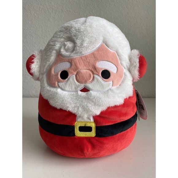 Squishmallow Christmas 12" Nick the Santa Claus Plush Toy Open Eyes Earmuffs NEW - Picture 1 of 9